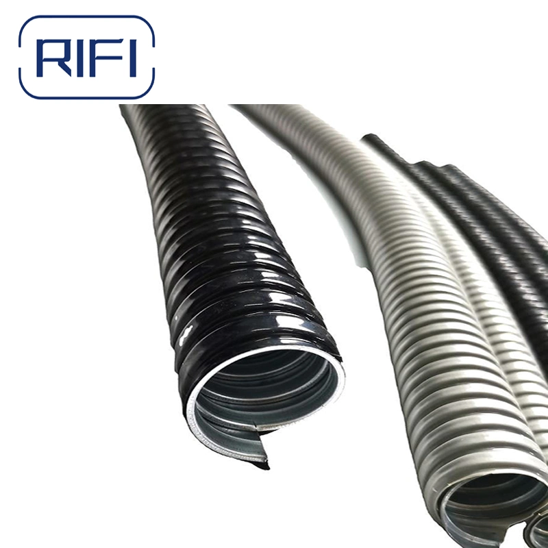 Black and Grey 1/2 to 4 Inch Electrical Galvanized Steel PVC Flexible Conduit and Fittings