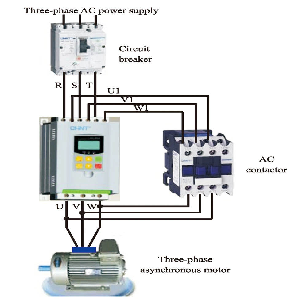 Chint 380V Njr2-185D 185kw Njr2-160d 160kw Njr2-150d 150kw Njr2-132D 132kw Chnt 3 Phase Motor Soft Starter with Bypass Contactor