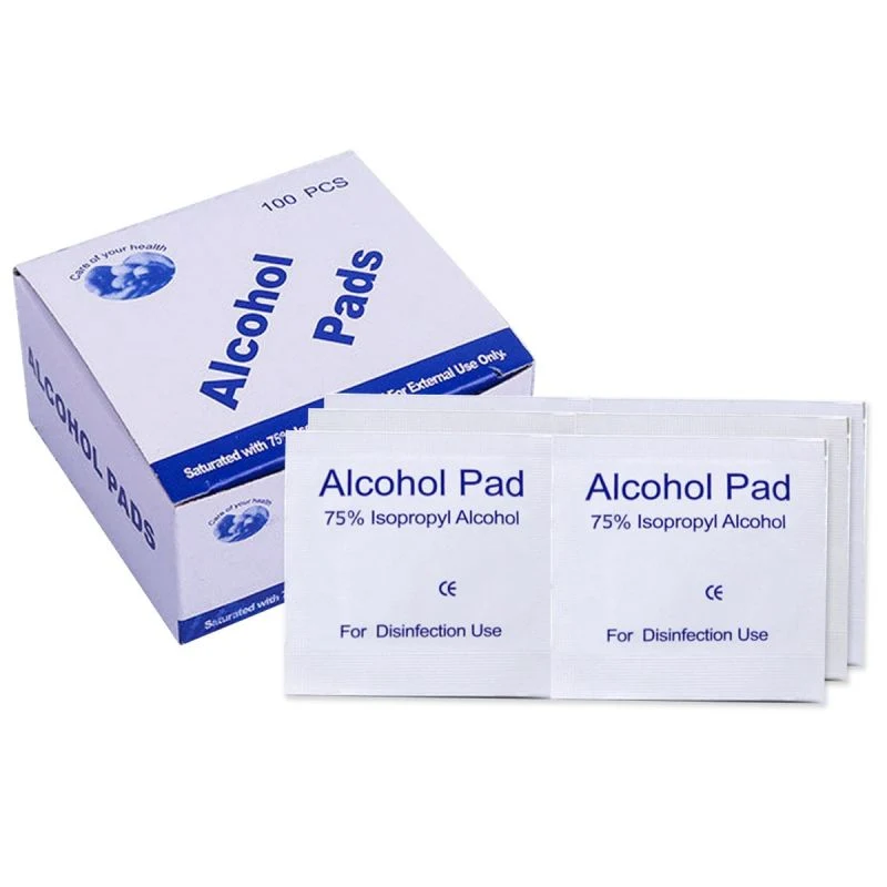 Álcool descartáveis médicos Almofada Prep gaze embebida em álcool isopropílico a 70%