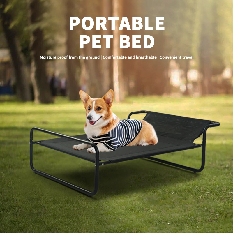 Breathable Cooling Mesh Iron Frame Foldable Portable Pet Elevated Dog Bed