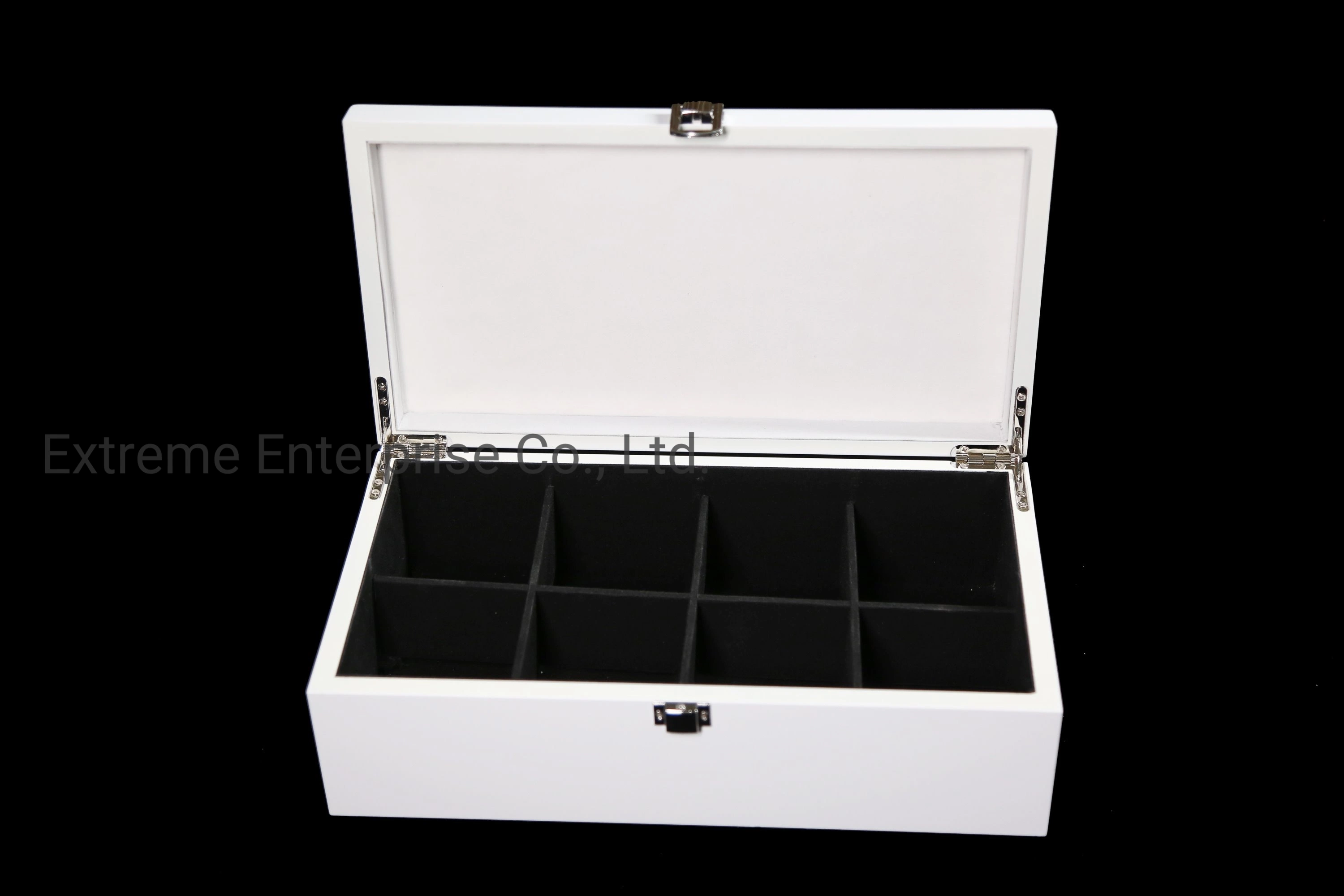 Nicely Crafted Wooden Tea Gift Packaging Box Tea Bags Storage Boxes with 8 Compartment