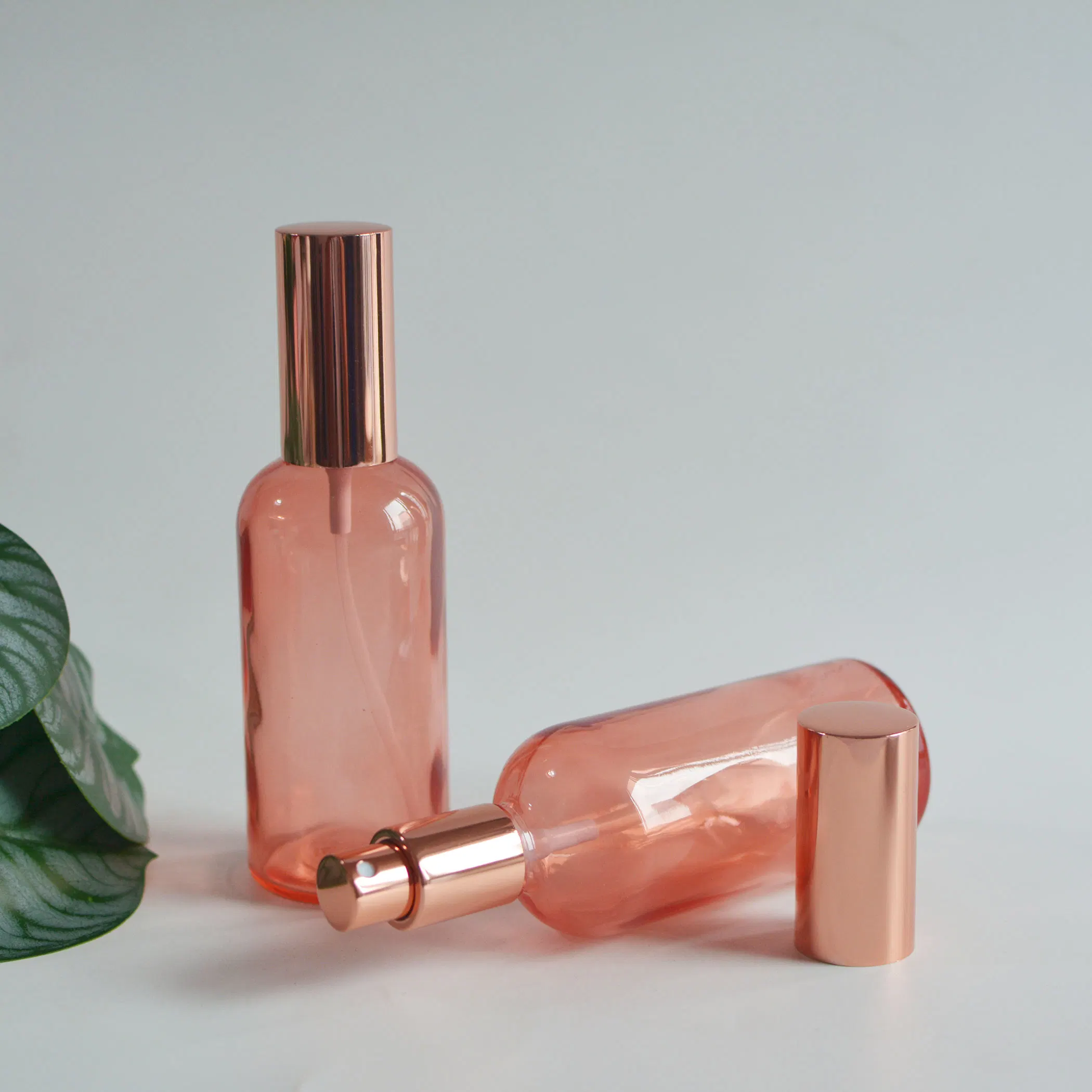 Aceite esencial de cristal de perfume Mist Pulverizador en oro rosa atomizador