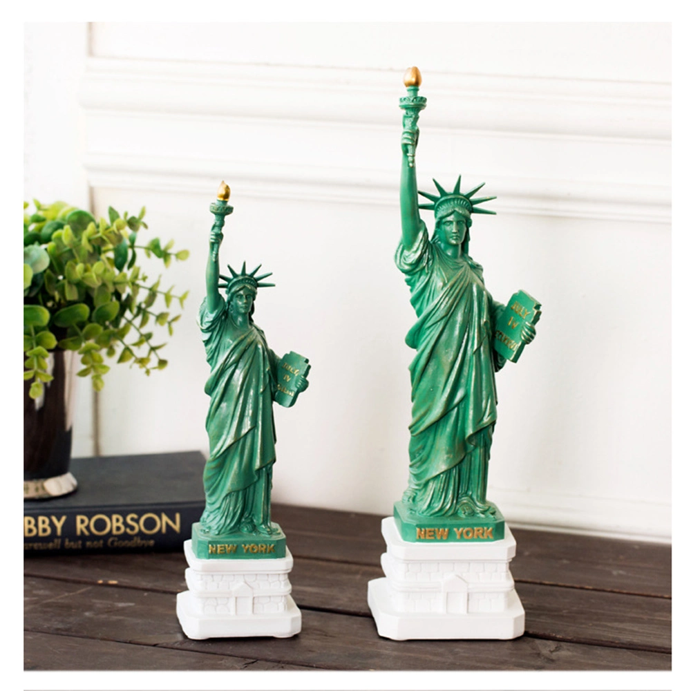 Carving Figure Statue of Liberty Sculpture Outdoor Angel Art & Collectible Folk Art Green