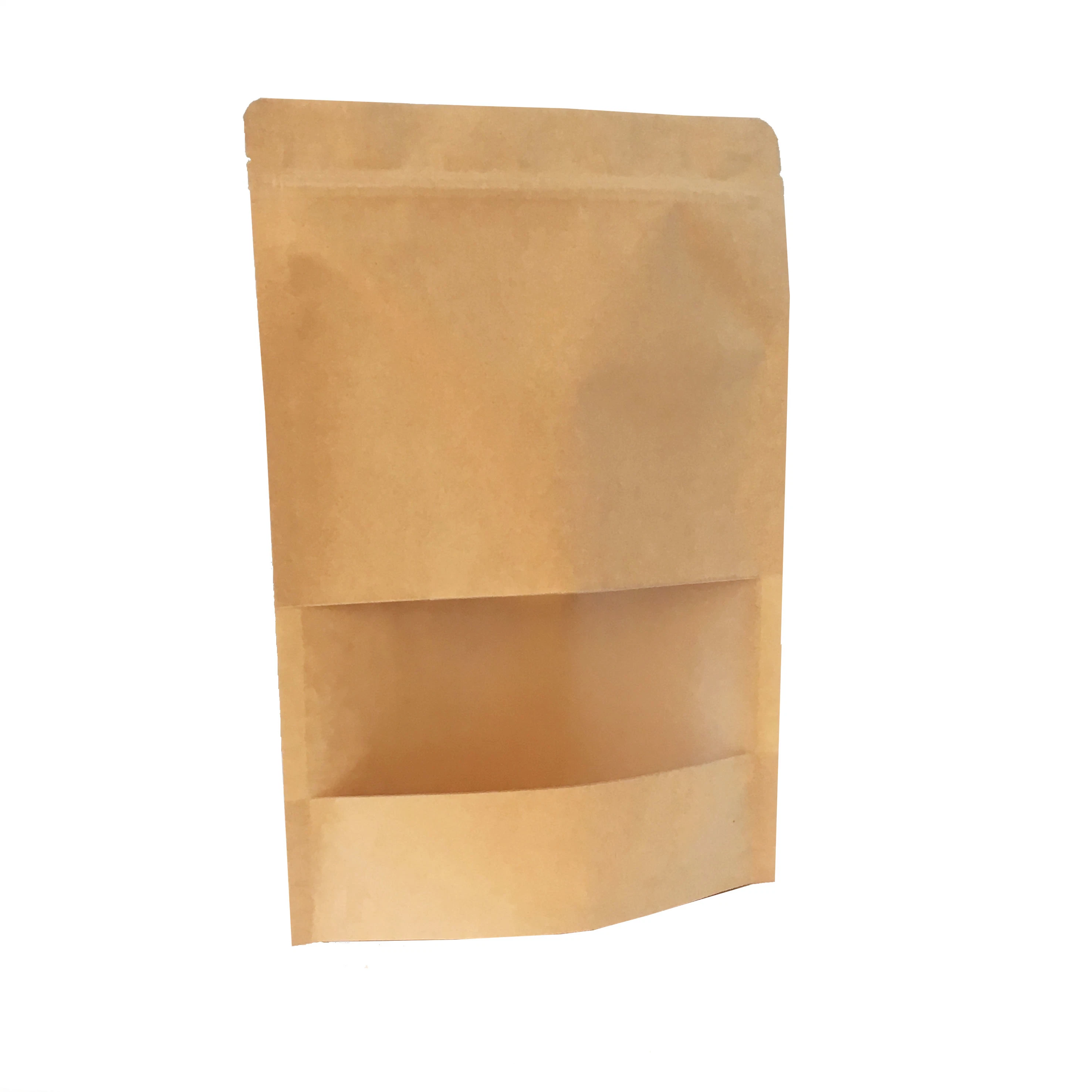 Customized Design Stand up Kraft Paper Plastic Food Packaging Bag for Tea Coffee Nuts Cookies