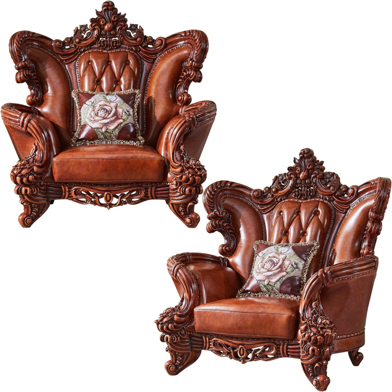 Home Furniture Factory Wholesale/Supplier Antique Luxury Leather Sofa in Optional Couch Color and Seats