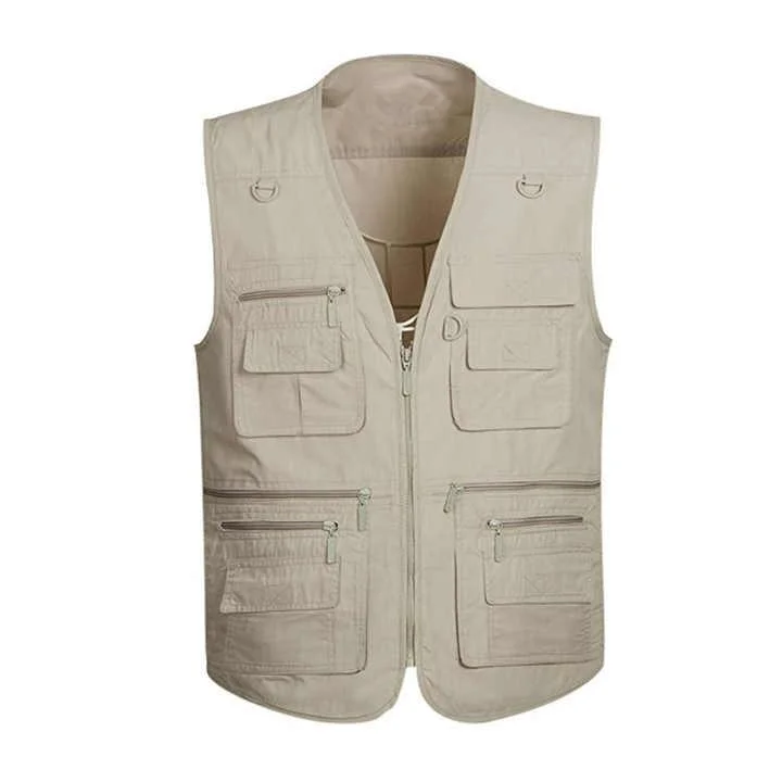 Multi-Pocket Journalist Cotton Fishing Photography Vest Cotton Work Vest