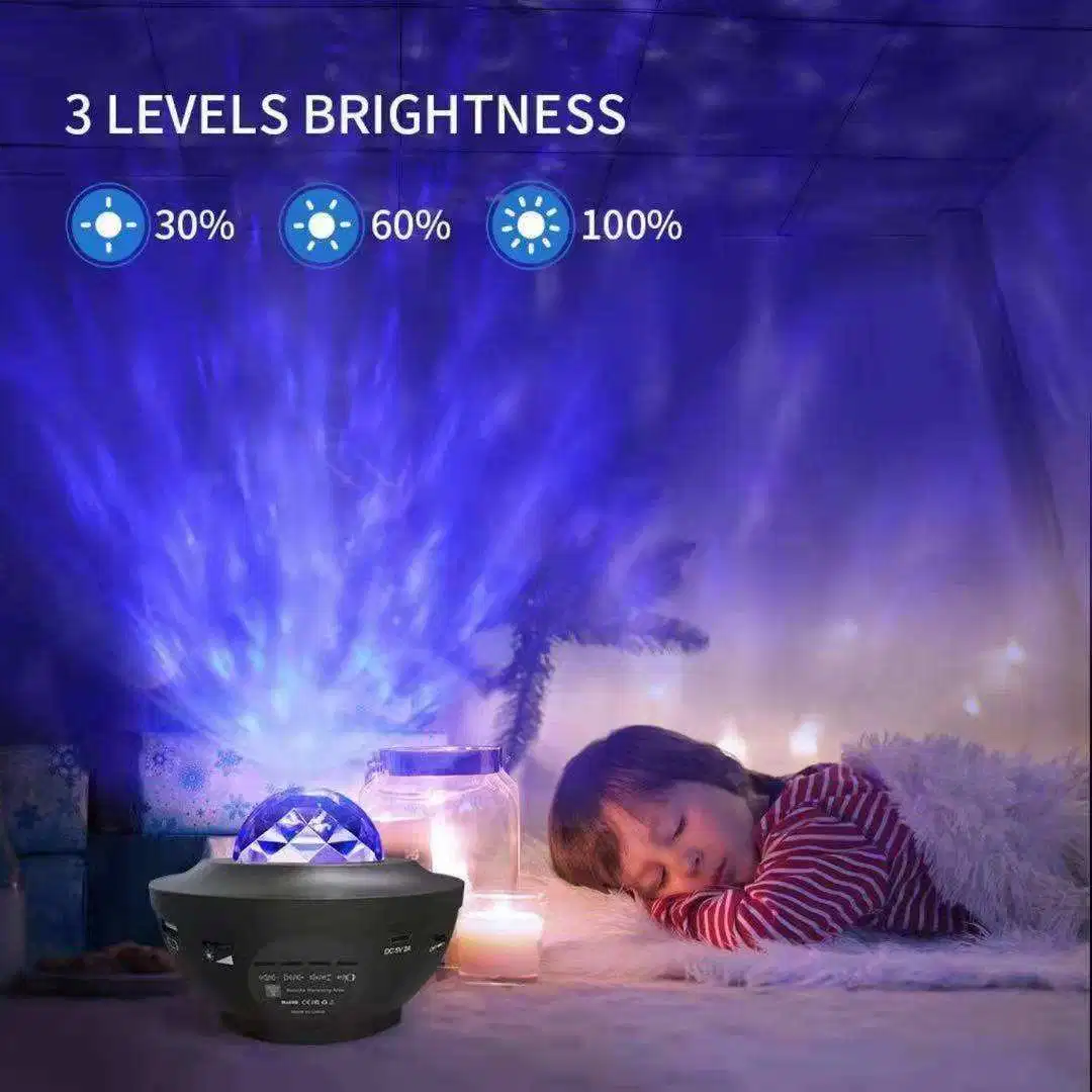 Amazon Hot Sale Remote Control USB 3 in 1 Bedroom Star Projector LED Ambient Night Light with Bluetooth Music Speaker