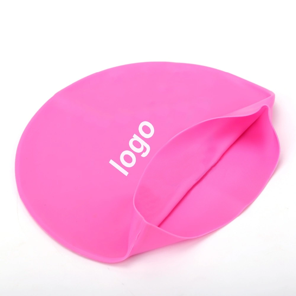 Customized Printed Logo Brand Suitable Seamless Silicone Swimming Caps