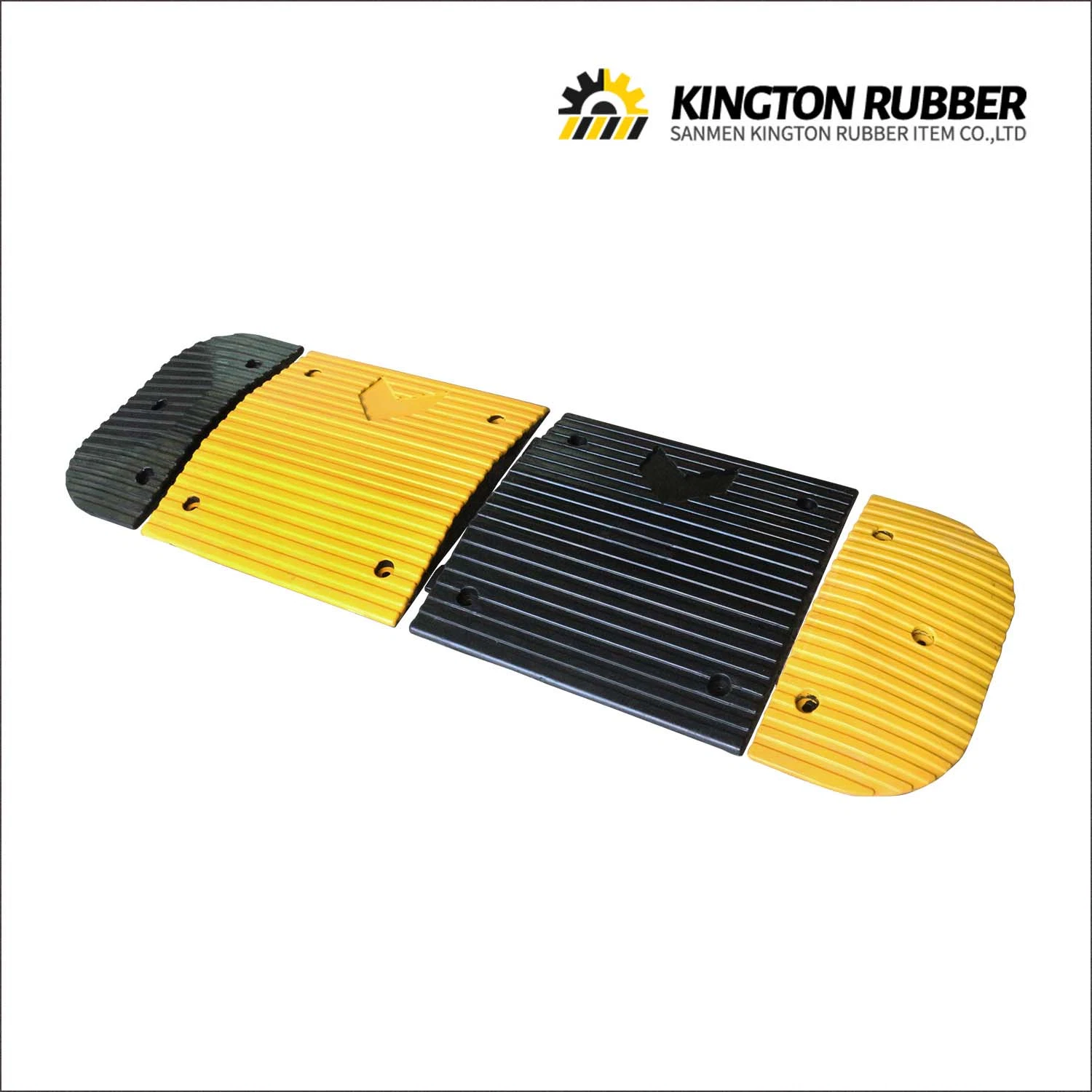 Heavy Duty 500*500*50mm Yellow and Black Road Safety Reflective Rubber Speed Hump