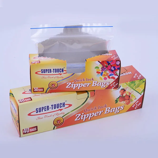 Cremallera de doble cremallera en Color de LDPE Heavy Duty de la Junta de agarre Zipper Ziploc Ziplock Snack galones/ Quart /Congelador /Bolsa de almacenamiento de alimentos de la bolsa de Sandwich