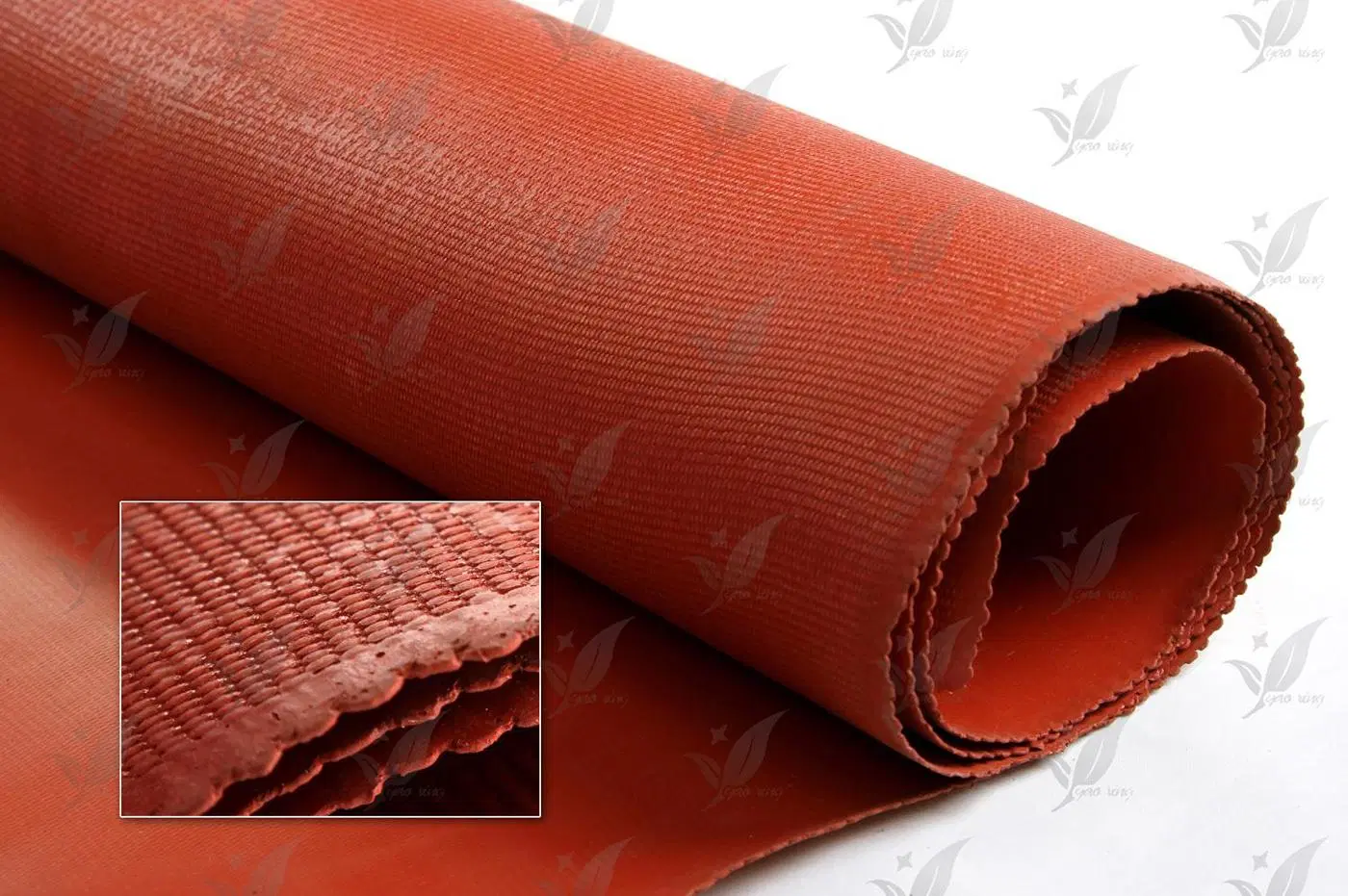 Silicon Rubber Coated Fiberglass Fabric Fireproof Red Colour