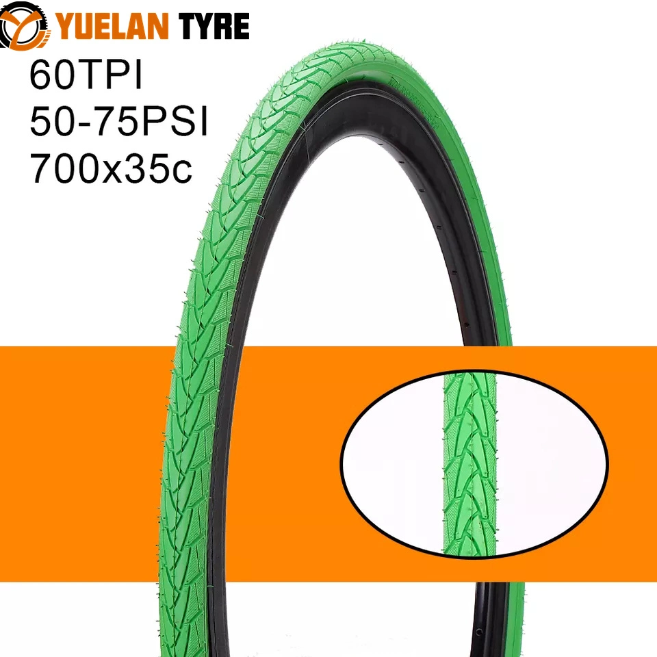 Wholesales Color High Speed 700*23c Street Bicycle Tire Road Racing Bike 700*35c Green and Pink Color Tire Tyre 27tpi