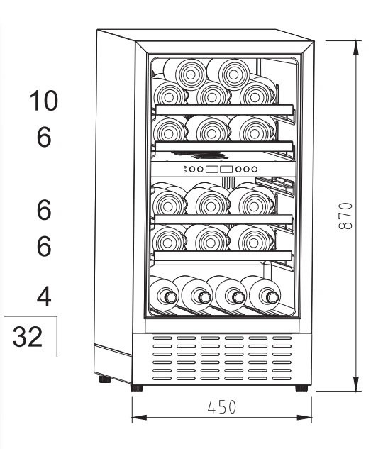 China Manufacturer 30 Bottles Compressor Automatic Defrost Wine Cooler