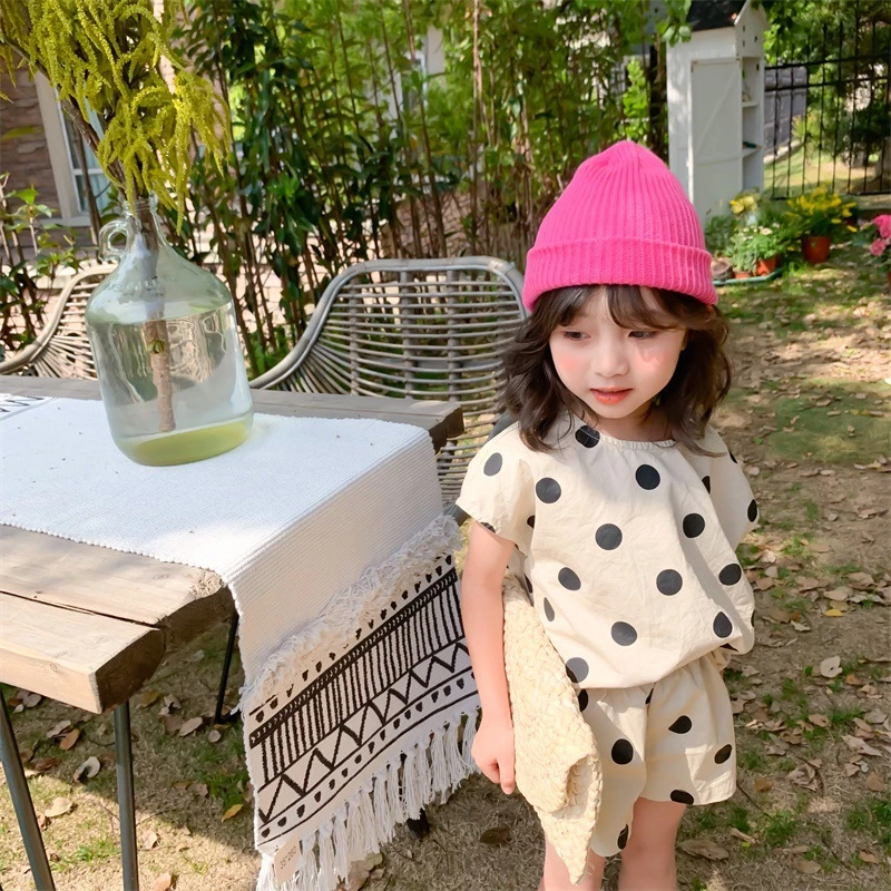 New Fashion Kids Jumper Skirt Wholesale/Supplier Custom Dots Full Printing Girls Cotton Casual Dress