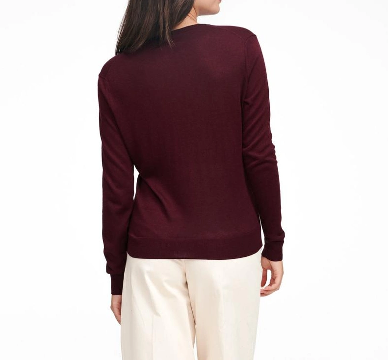 Ladies Fashion Lightweight V-Neck Silk Cashmere Pullover