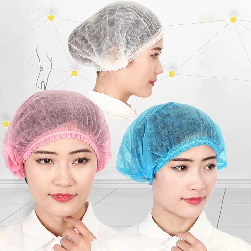 Colored Non Woven Nursing Disposable White Clip Head Cap