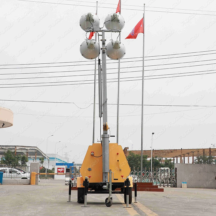 Promotion LED Construction Mobile High Mast Antenna Telescopic Mast for Lighting Tower with Generator for Tower Building