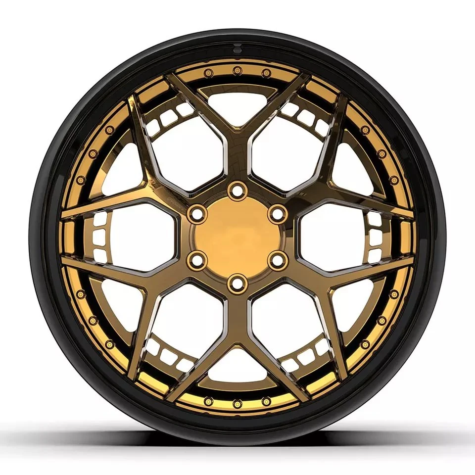 Kipardo 18 19 20 21 22 23 Inch Customized Golden Wheel Rim High Polished Deep Concave 2 3 Pieces Custom Forged Wheels 5X112 5X114.3 5X130 5X120 5X115 5X110