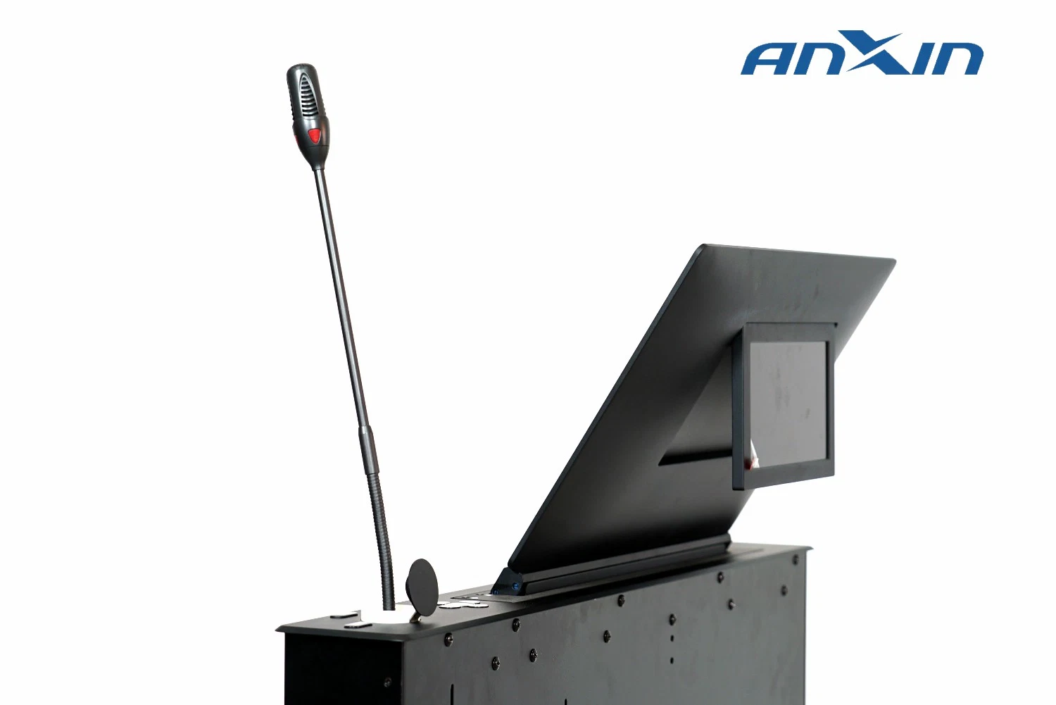 Hidden Desk Monitor Lift with Microphone for Stable Conference System