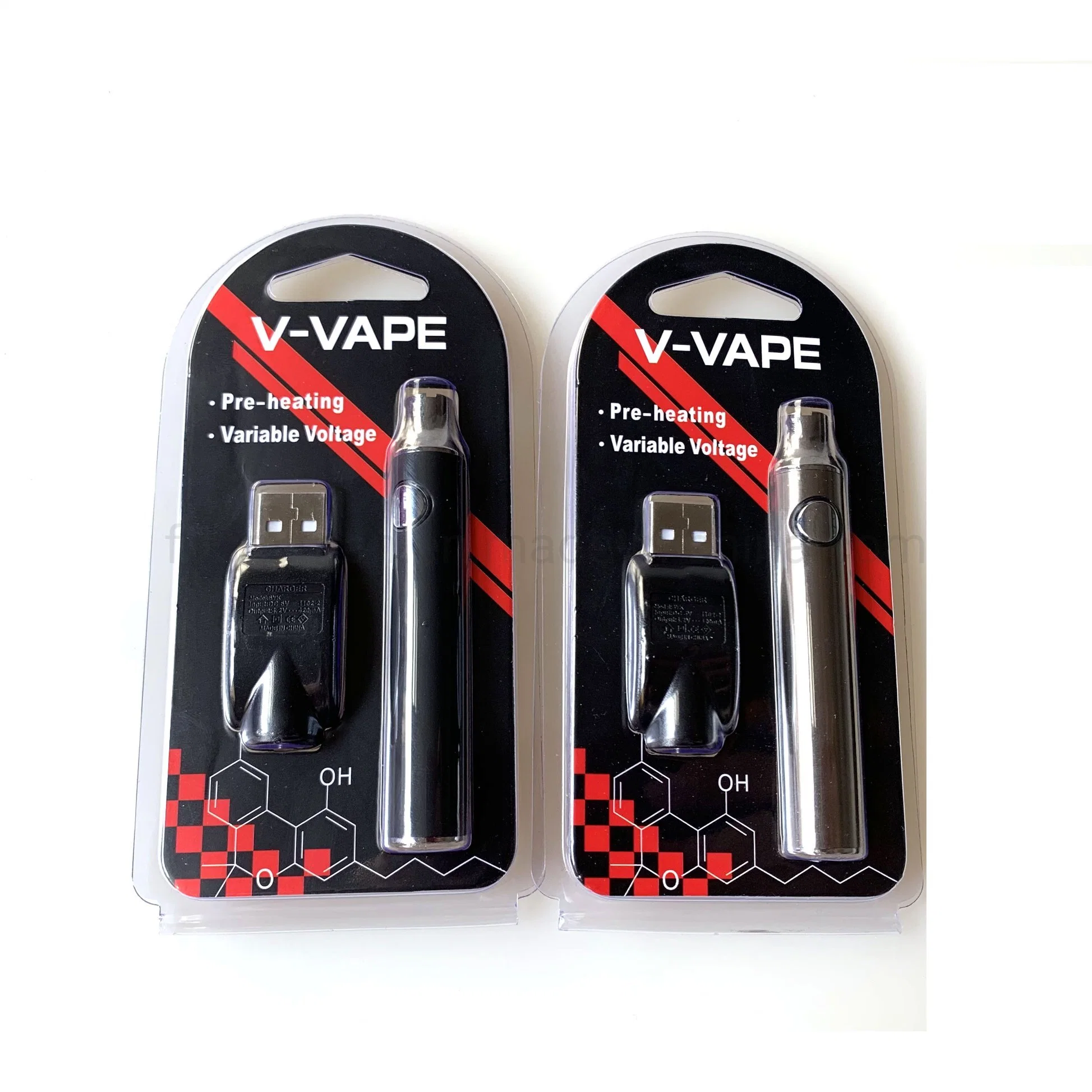 Ley Batería de precalentamiento Vape 1100mAh 900mAh 650mAh Baterías de voltaje variable de rosca 510 para vaporizador Cartucho de aceite espeso Embalaje en blister