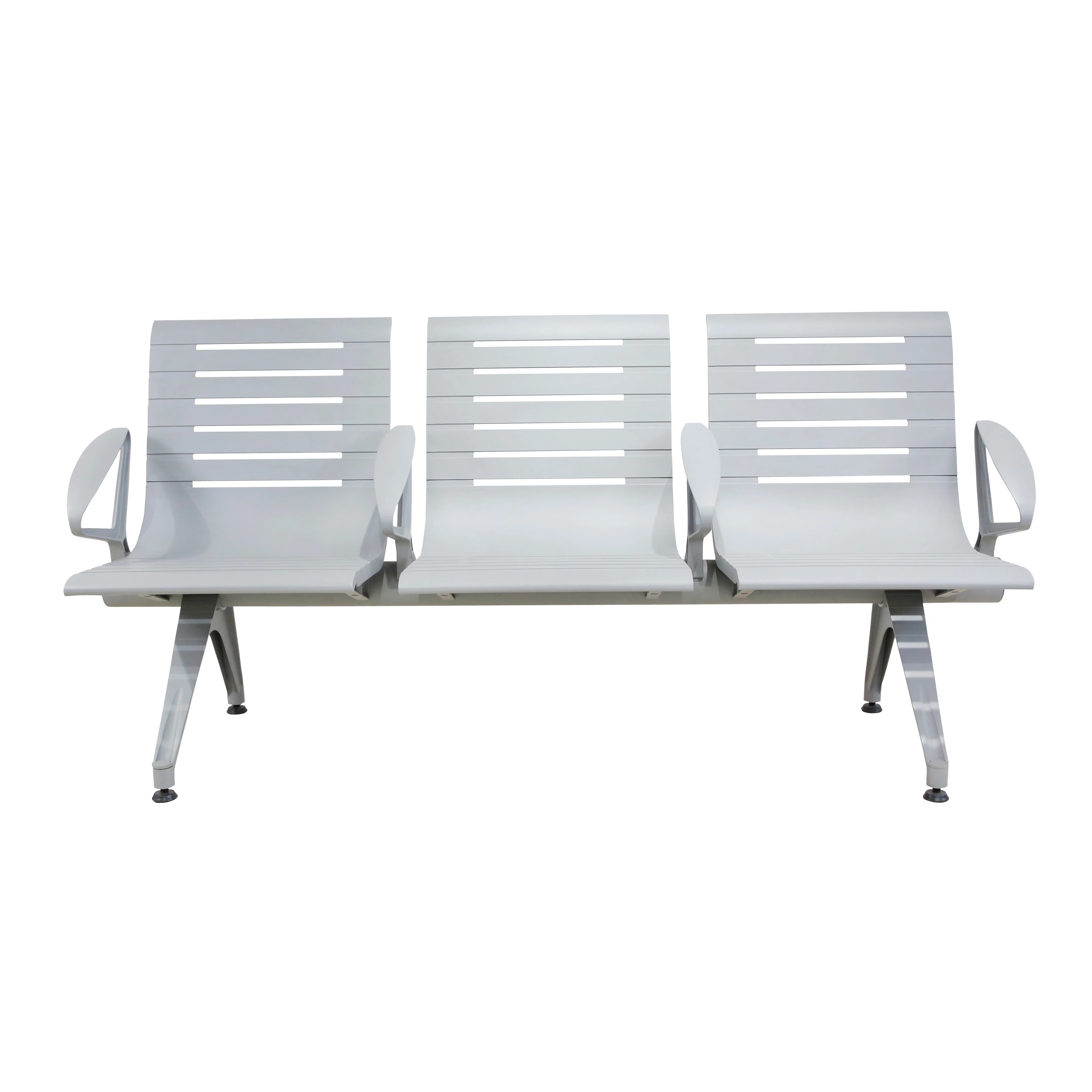 Guest Metal Paint Gang Three Seater Barber Reception Waiting Bench Seating Chair