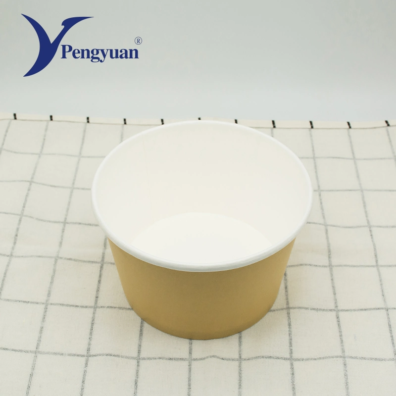 PE Film Water Leak Proof Kraft Paper Bowls Food Packaging Bowl