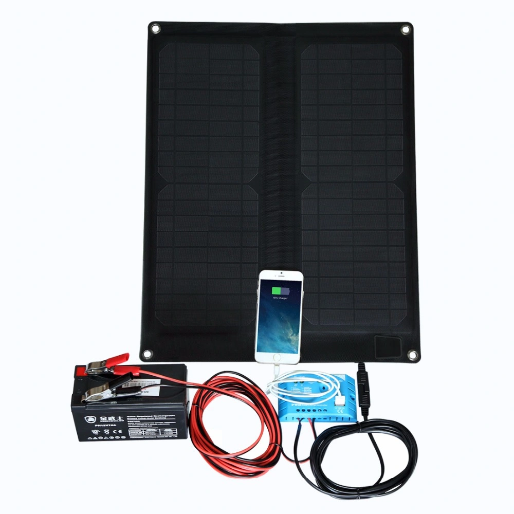 Portátil USB solar 20W Batería del teléfono móvil Banco de potencia de alimentación Cargador de panel plegable