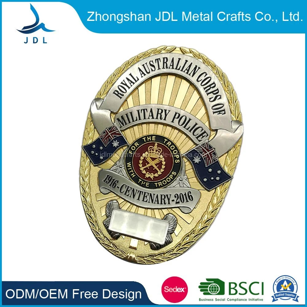 Custom Metal Gold/Silver Plated Wales Highway Patrol Police Badges for Decoration (123)