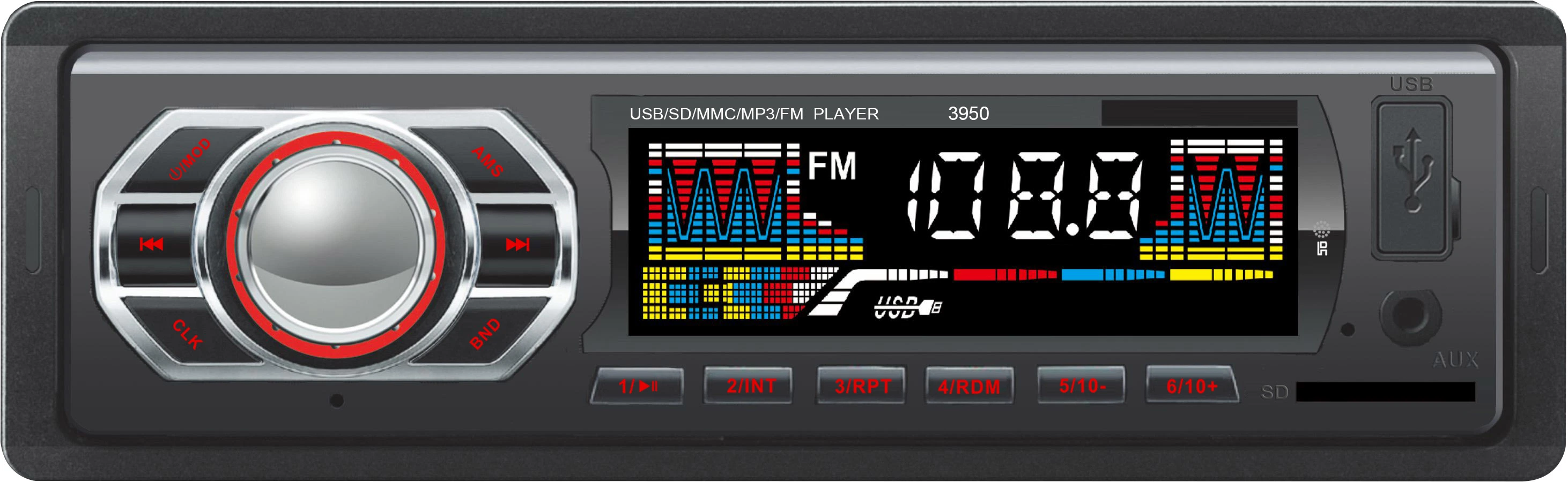 De coche USB doble Receptor de medios digitales coche reproductor de audio MP3.