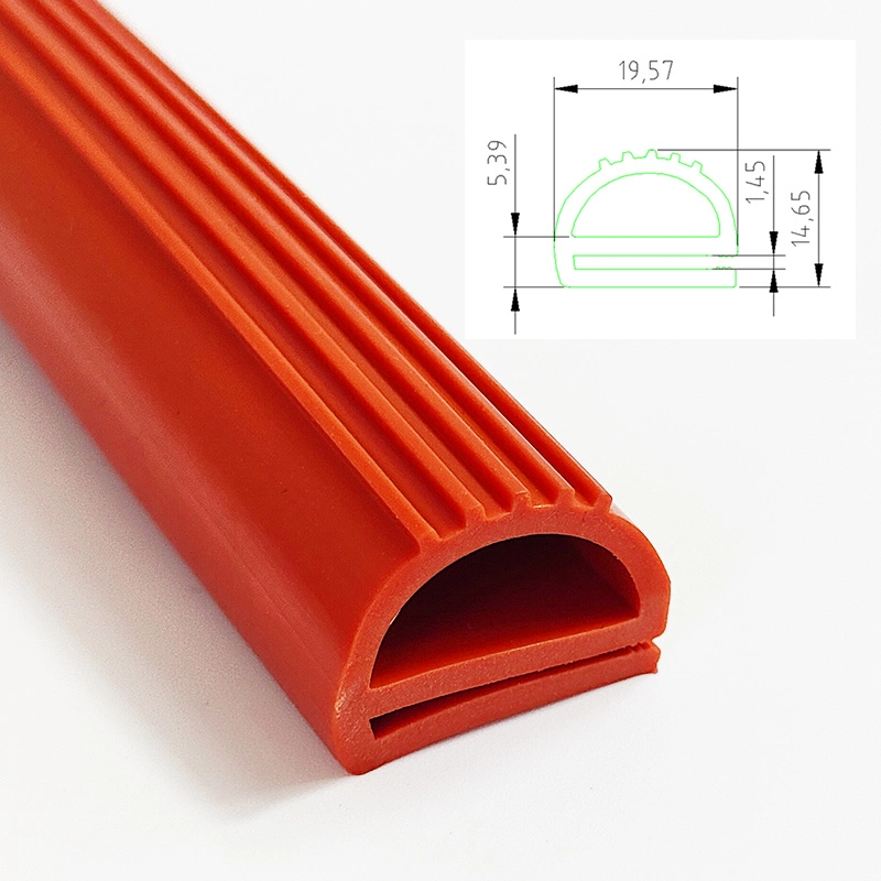 Red High Temperature Dust-Proof Oil-Resistant Electric Steamer Cabinet Sealing Part Extruded Solid Silicone Rubber Weatherstrip