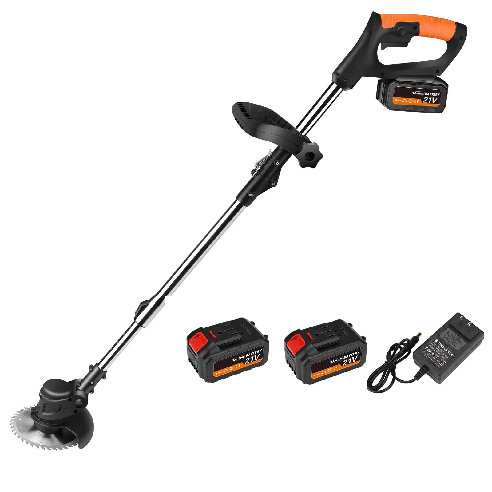 Weed Wacker Electric Weed Wacker Cordless Trimmer Retractable and Foldable Home Weed Eater Brush Cutter Portable Battery Powered