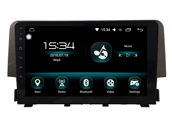 شركة ويتسون أندرويد 11 Car Multimedia Universal لشركة Honda 2016-2018 Civic ذاكرة RAM سعة 4 جيجابايت شاشة فلاش كبيرة سعة 64 جيجابايت في مشغل أقراص DVD للسيارة