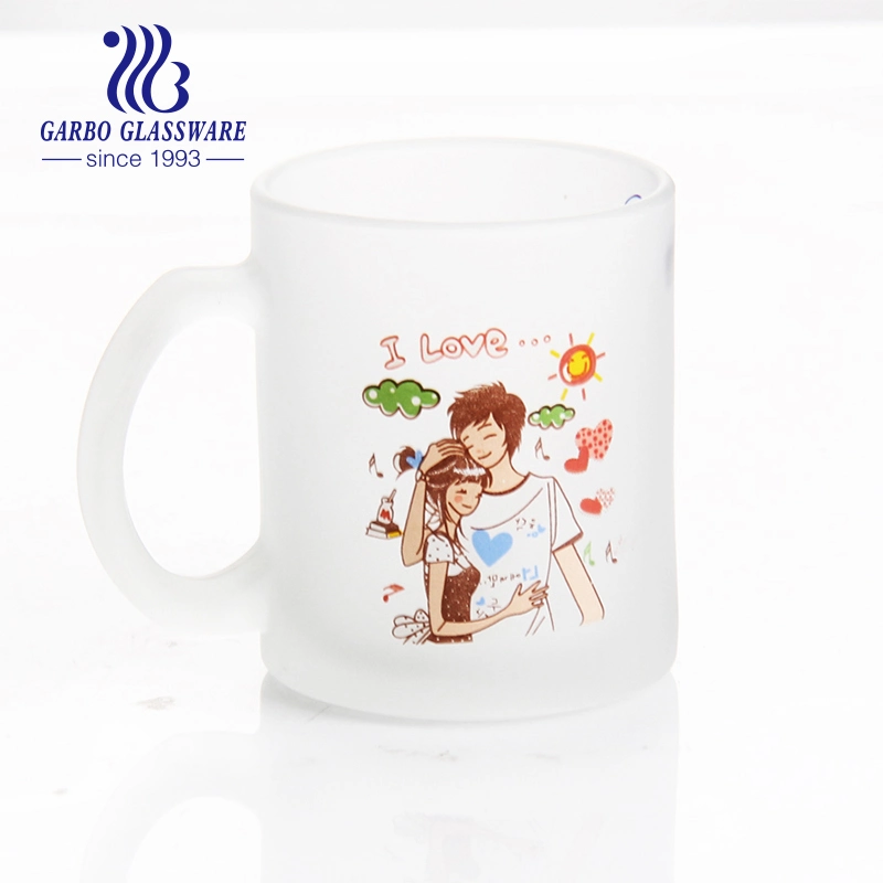 Taza de café taza de cristal con aislamiento de pared única taza de cristal Para Latte Espressomilk té Juice Beer Glasses 12oz impresión congelada Tazas de vidrio