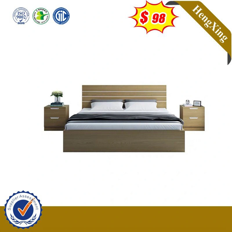 Natural Color Simple Furniture Bedroom Sets Home Hotel Wooden Sofa Bed with Drawer