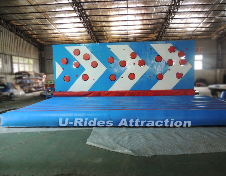 inflatable sport games mechanical punch wall game with inflatable mattress