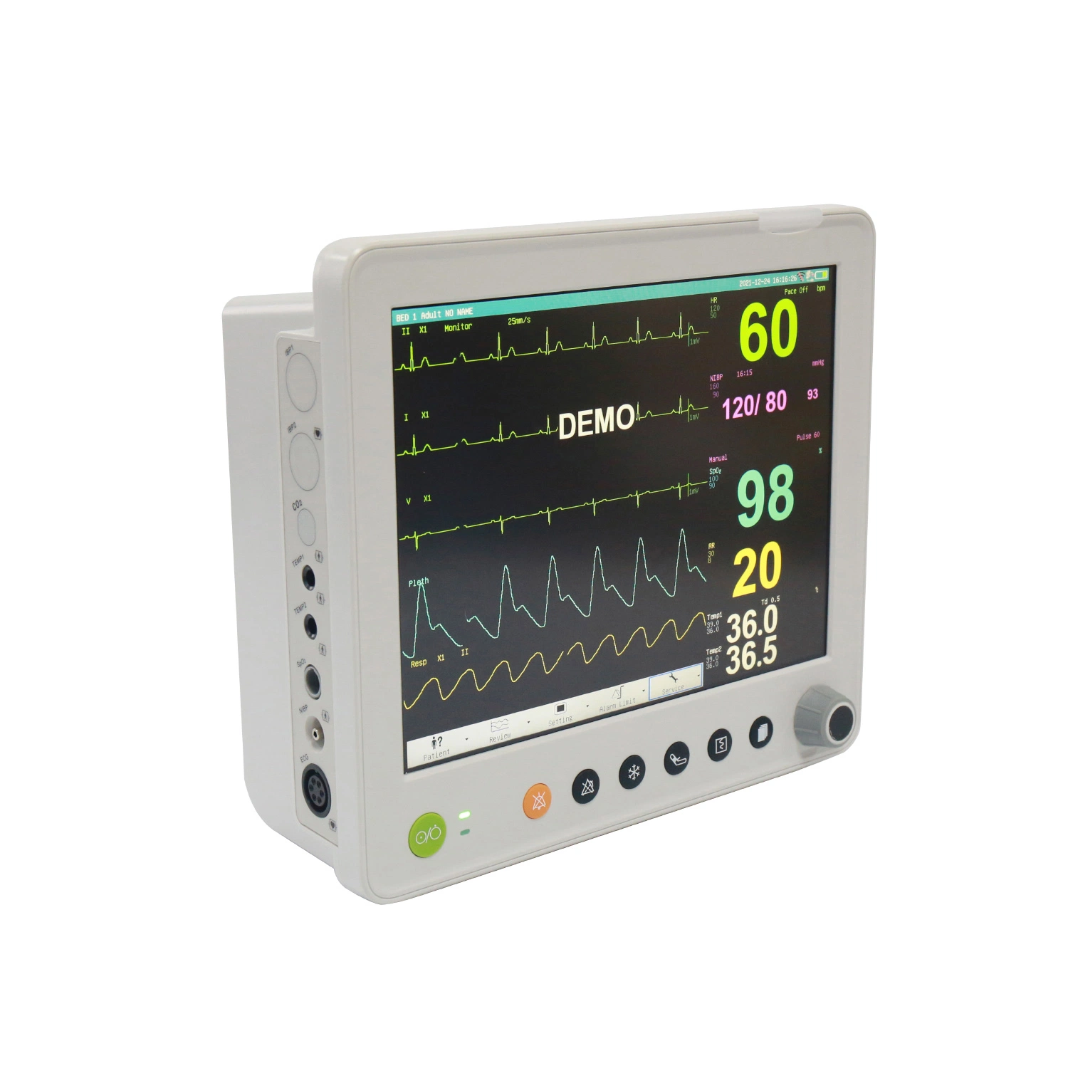 Portable 12.1" Multiparameter Patient Monitor with Optional Touch Screen