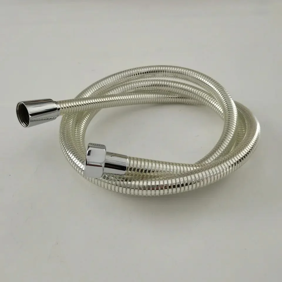 Top Hot Product Rust Resistant Shower PVC Hose Quality Guaranteed Silver Shiny Circle Spray Hose for Bathroom