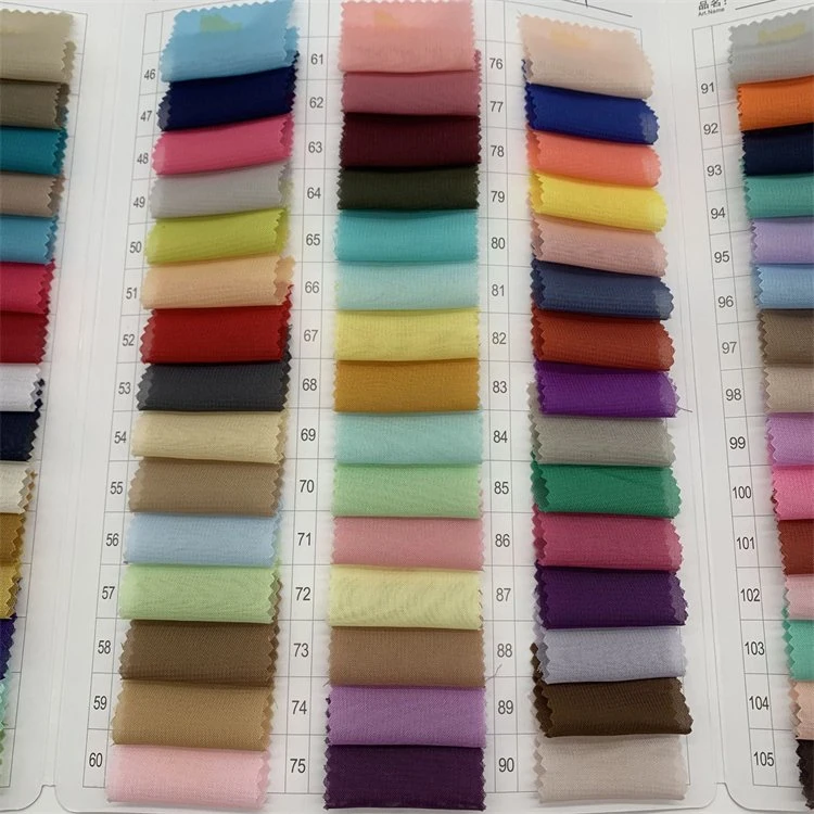 120d 100% Polyester Pure Plain Chiffon Georgette Fabric