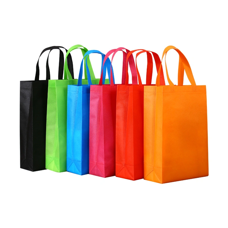 Custom Logo Printed Carry Handle Non Woven Shopping Tote Packaging Bag