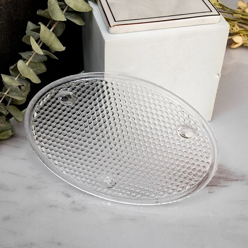 Ins Brief Glass Soap Dish Plate DOT Embossment with Feet Home Hotel