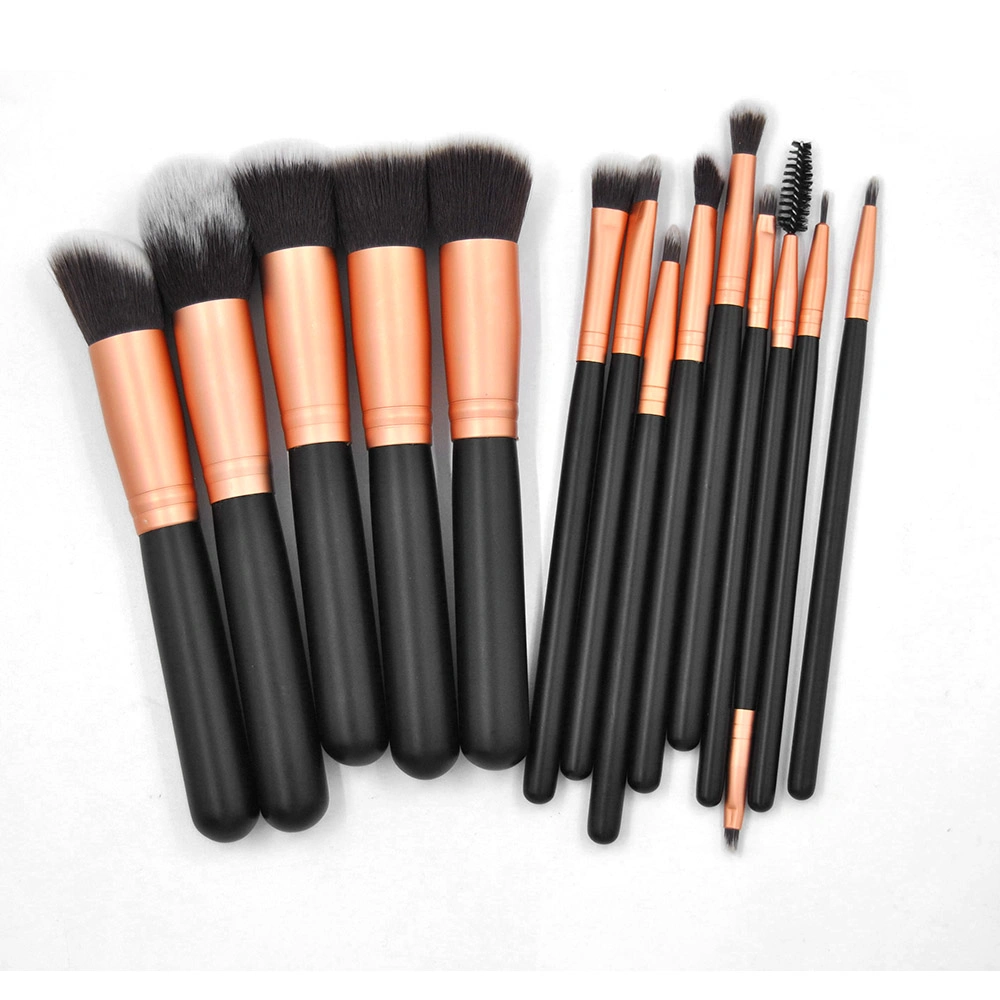 Cruelty-Free Synthetic Fiber Bristles Wooden Handle Premium Make up Brush Cosmetic Makeup Brush Set for Foundation Blending Blush Concealer Eye Shadow