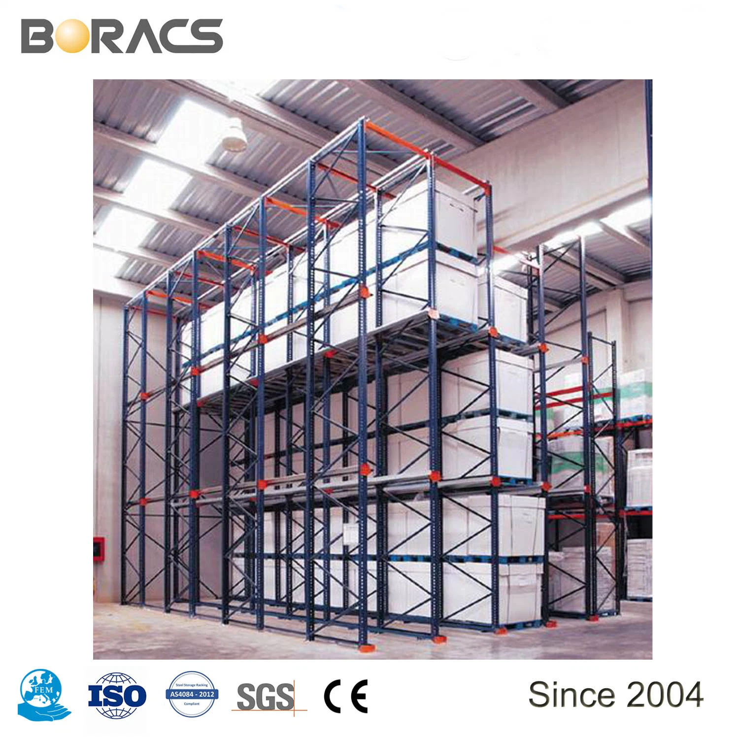 OEM Étagère de stockage d'entrepôt réglable lourde en métal avec racks à palettes à entraînement/étagères à entraînement en acier Filo Racking.