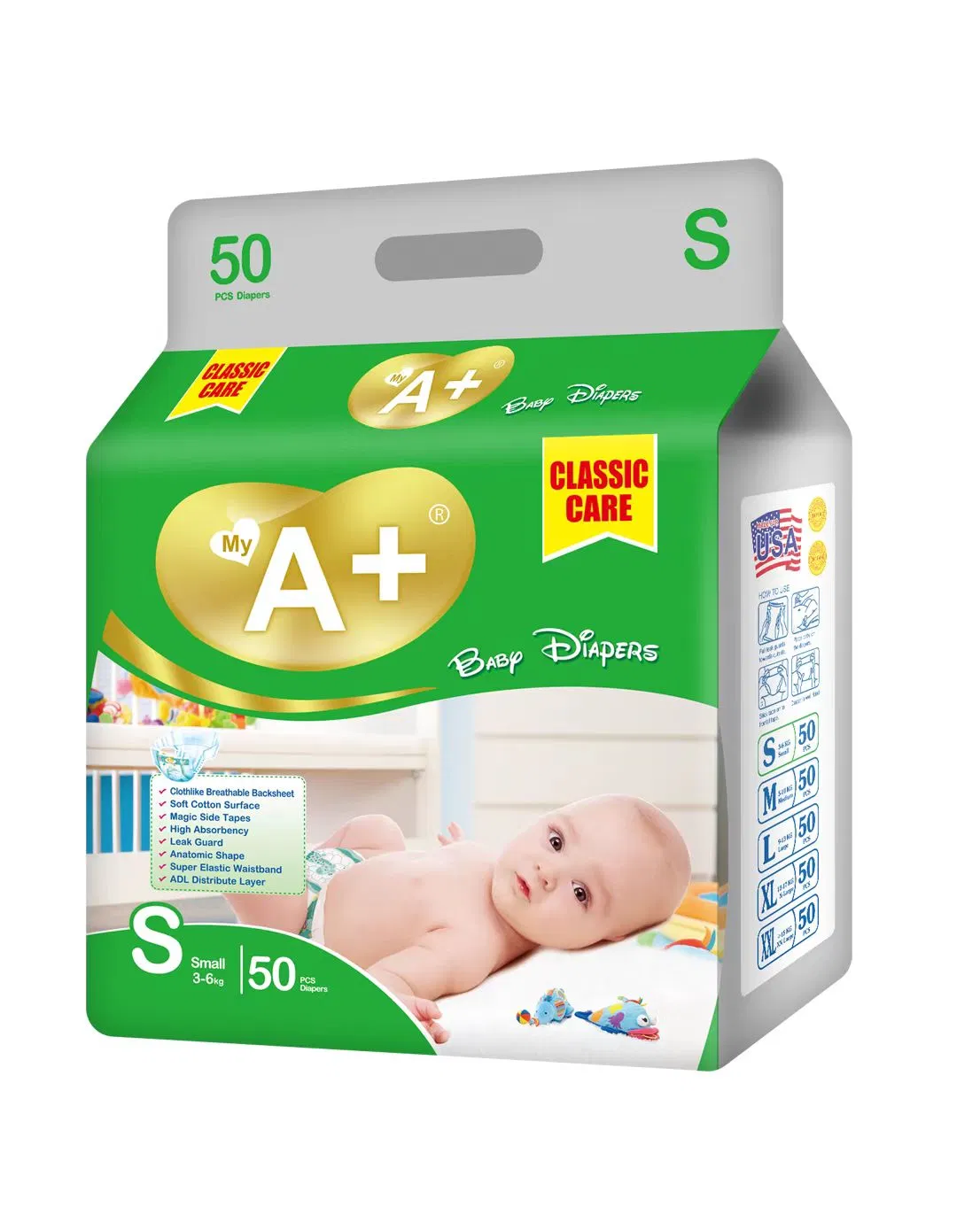 2023 Hot Selling Wholesale Premium Quality Ultra Soft High Absorption Cheap Price Breathable Care Baby Comfortable Diaper Nappy Items Made in China