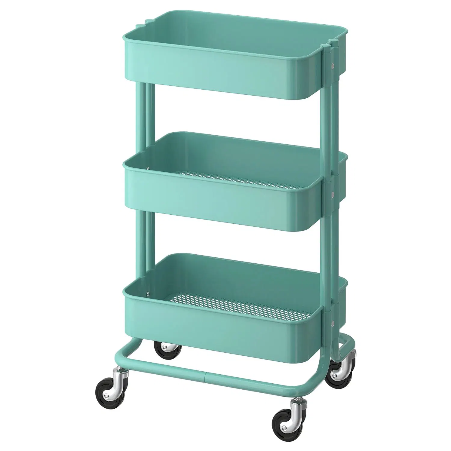 Design Ideas Black White Kitchen Cartoon Cart Trolley on Wheels