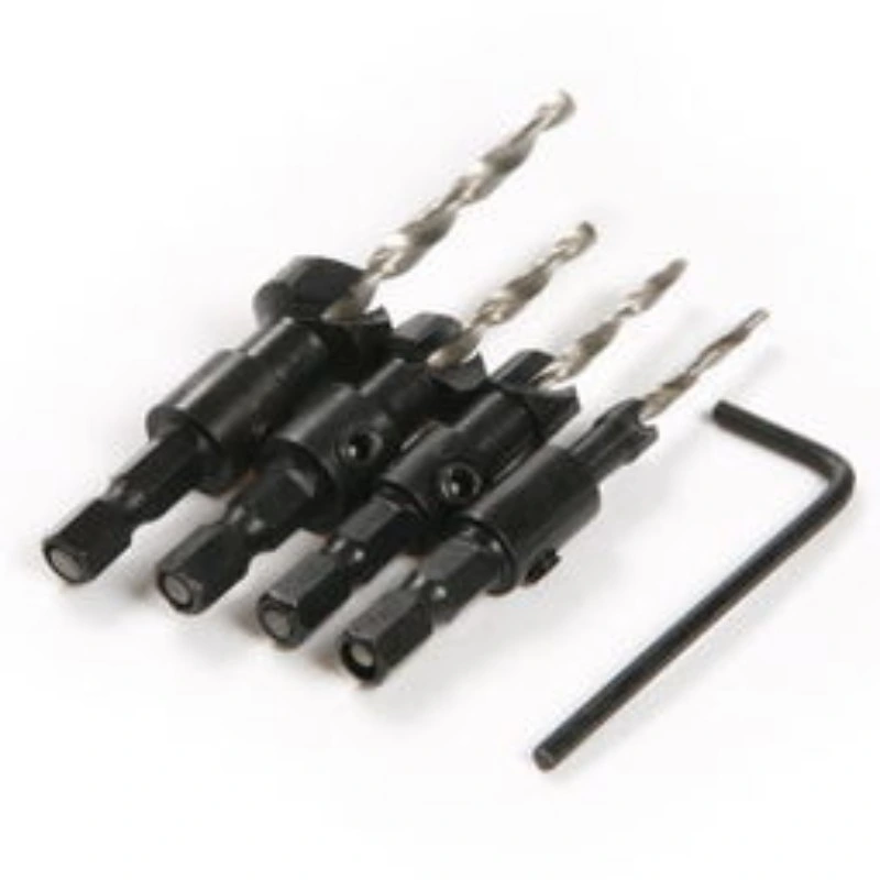 Hex Shank Tin-Coated HSS Wood Countersink Drill Bit for Wood Screw