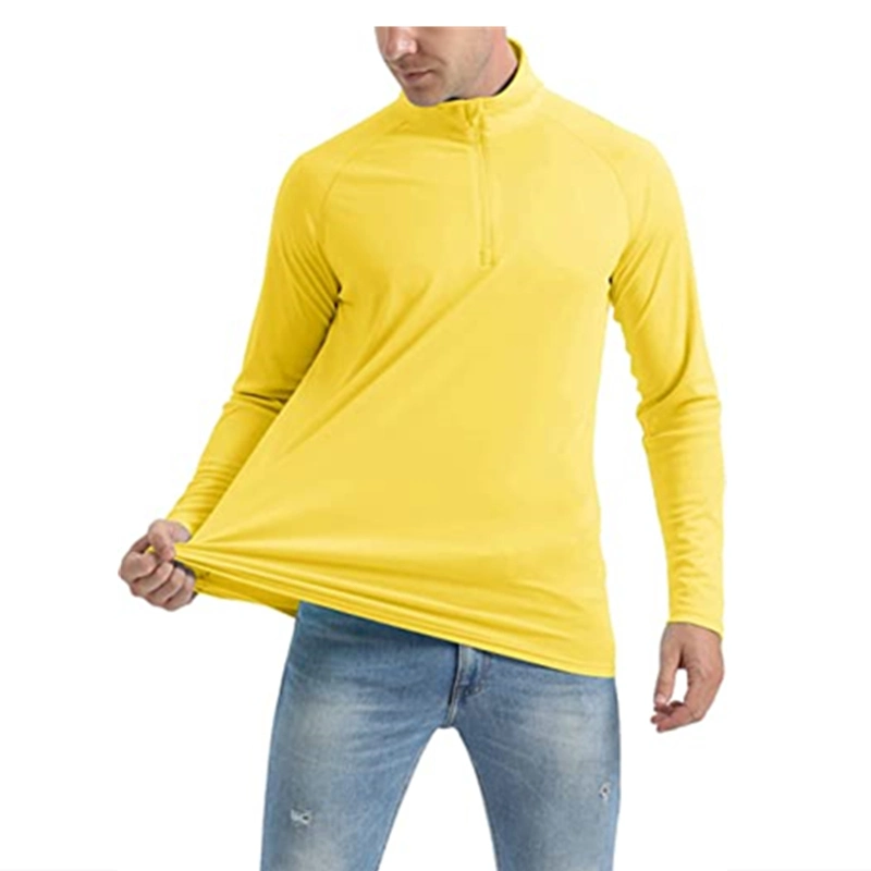 Mens Zip Pullover T-Shirt Men's Quarter Zip Tops Men's T-Shirt