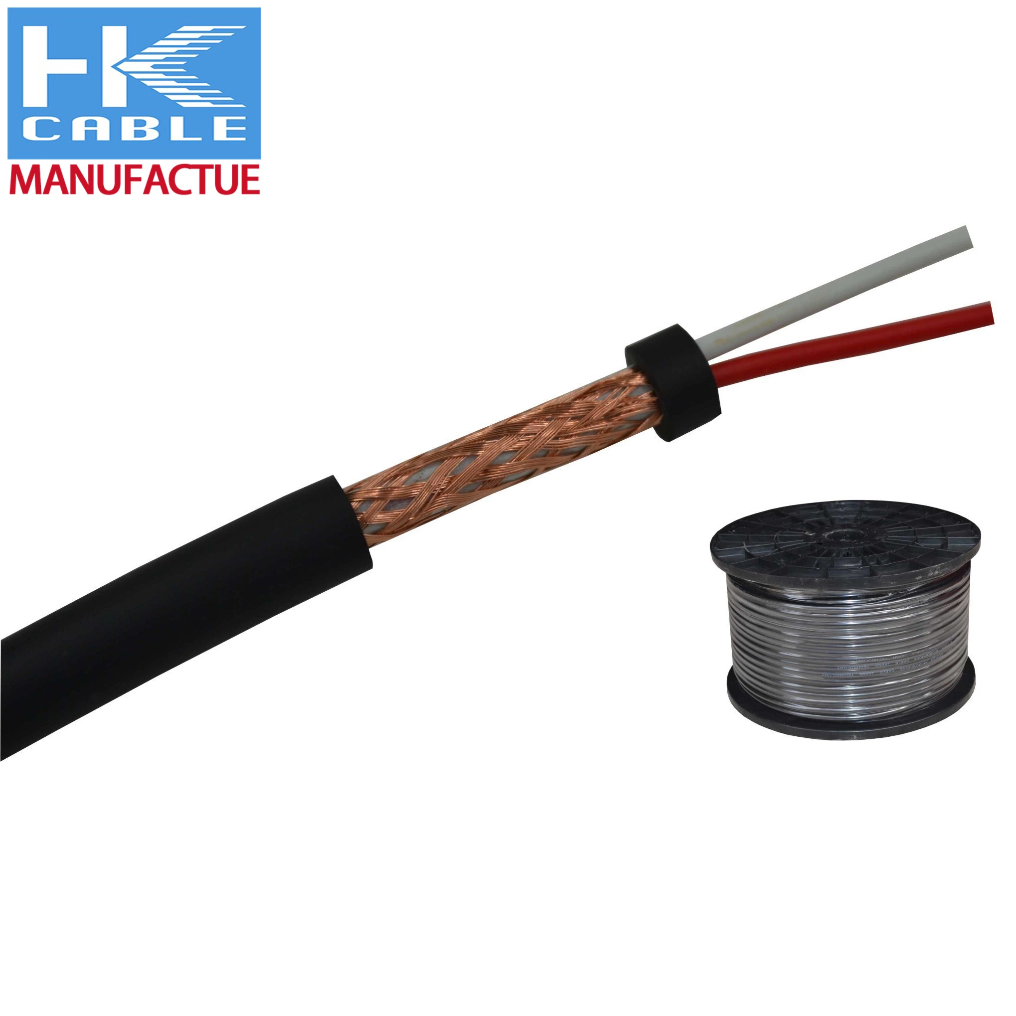 High Performance Sound 2*0.35mm2 Original Factory manufacture Black Microphone Cable Flexible Wire