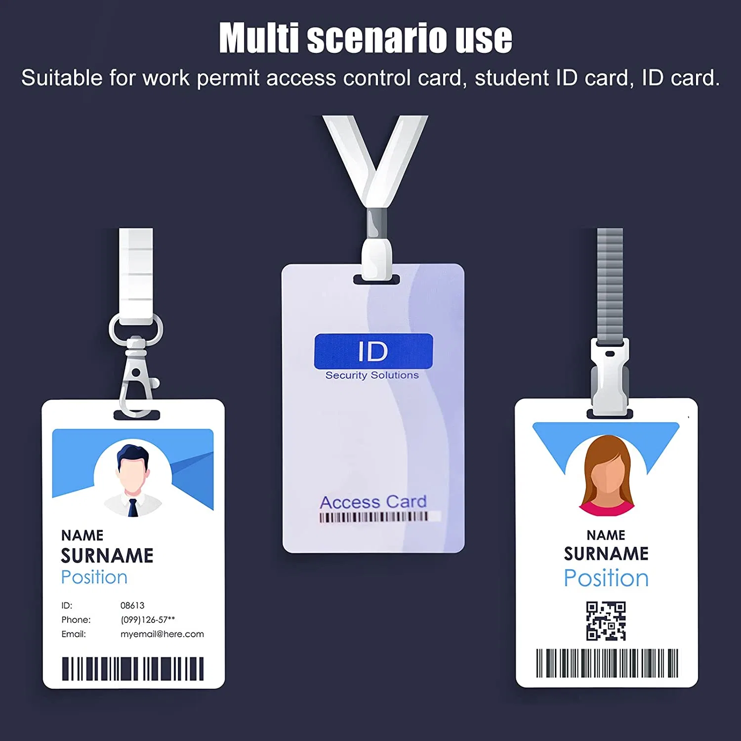 Cartão de acesso RFID em branco tamanho Cr80 para atacado cartão de ID de aluno/pessoal