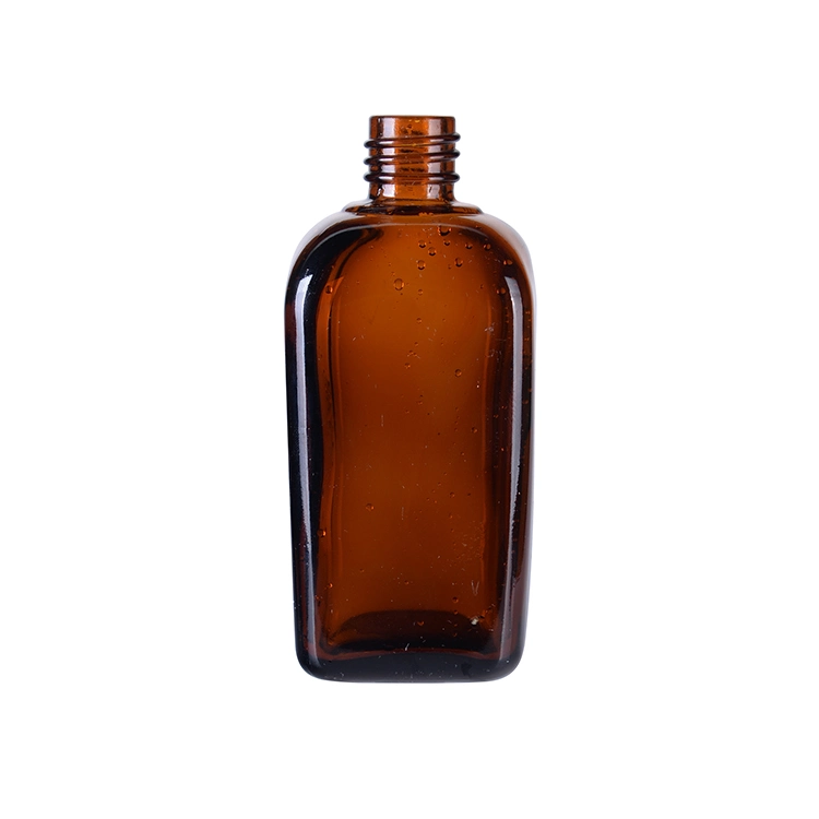 Pharmaceutical Rectangular Flat Amber Glass Bottles