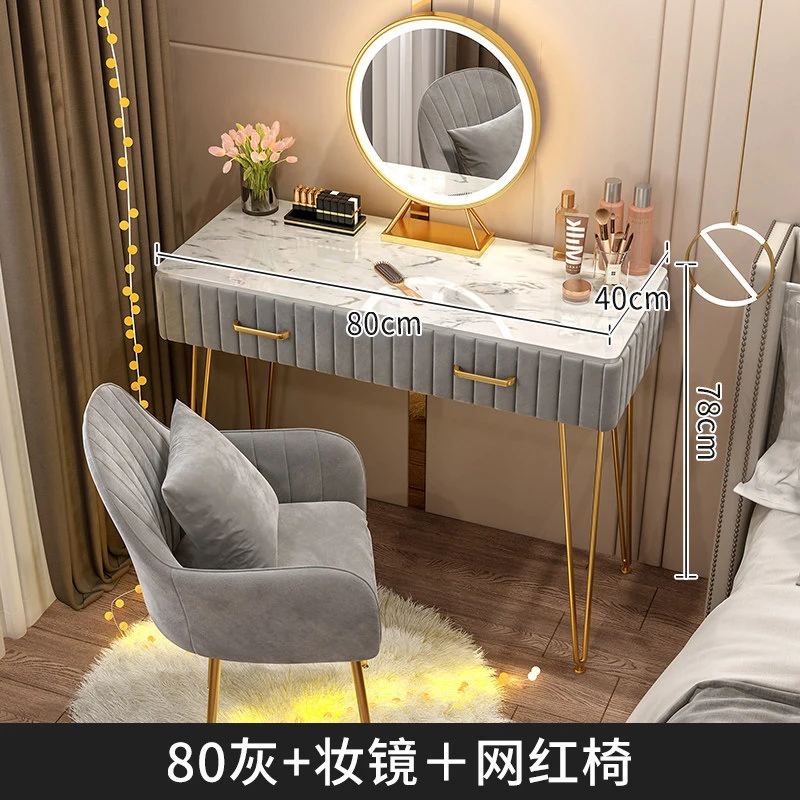 Bedroom Furniture Storage Drawer Cabinet Cushioned Stool Set Dresser Desk Makeup Vanity Dressing Table with Sliding Mirror